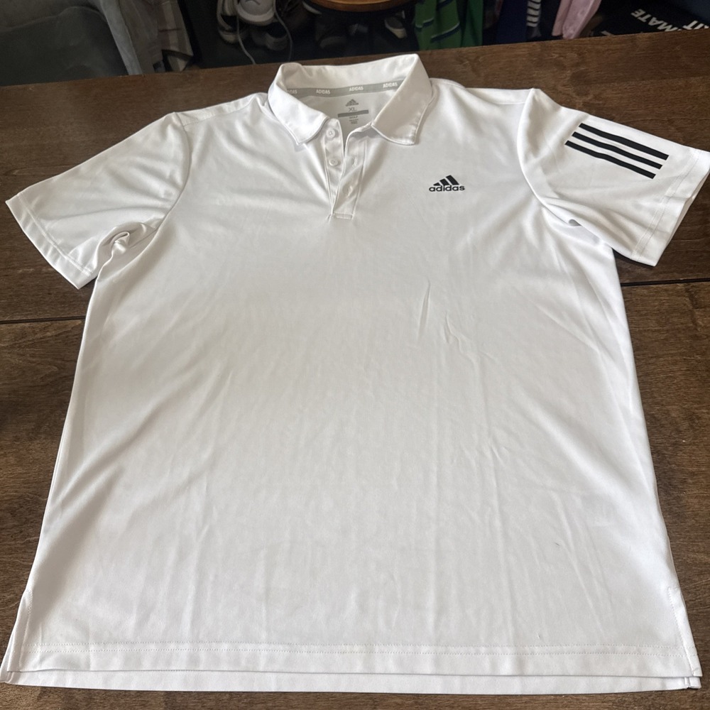 Adidas Golf Polo Mens Short Sleeve Shirt Adult SIze Xl 3 Stripe